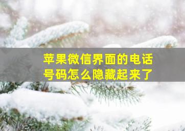 苹果微信界面的电话号码怎么隐藏起来了