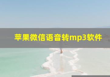 苹果微信语音转mp3软件