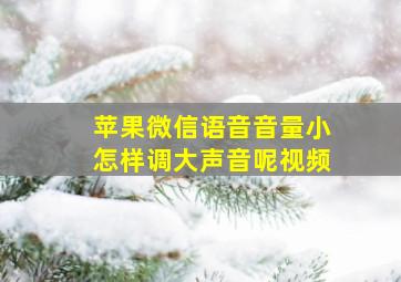 苹果微信语音音量小怎样调大声音呢视频