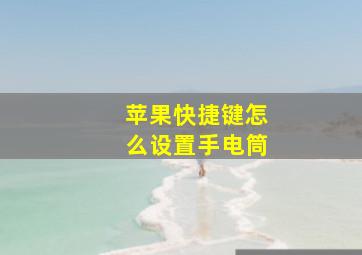 苹果快捷键怎么设置手电筒