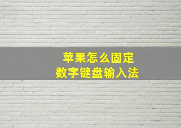 苹果怎么固定数字键盘输入法