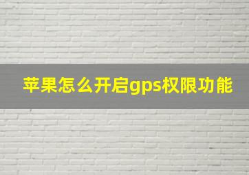 苹果怎么开启gps权限功能