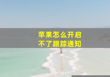 苹果怎么开启不了跟踪通知