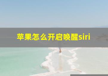 苹果怎么开启唤醒siri