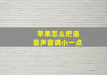 苹果怎么把语音声音调小一点