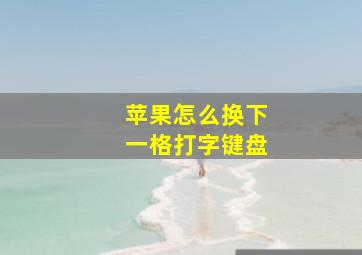 苹果怎么换下一格打字键盘