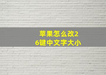 苹果怎么改26键中文字大小