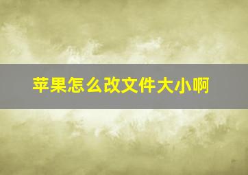 苹果怎么改文件大小啊