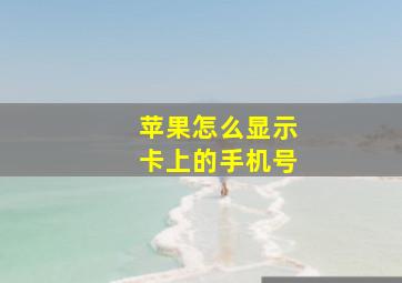 苹果怎么显示卡上的手机号