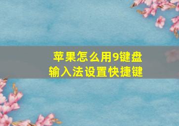 苹果怎么用9键盘输入法设置快捷键