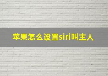 苹果怎么设置siri叫主人