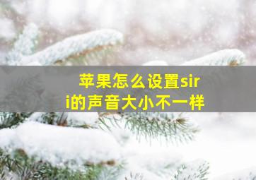 苹果怎么设置siri的声音大小不一样