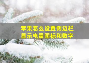 苹果怎么设置侧边栏显示电量图标和数字