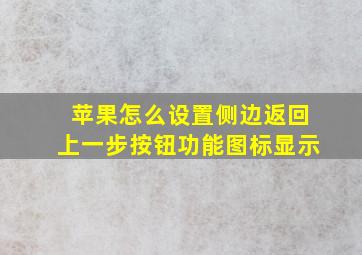 苹果怎么设置侧边返回上一步按钮功能图标显示