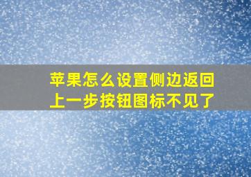 苹果怎么设置侧边返回上一步按钮图标不见了