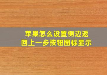 苹果怎么设置侧边返回上一步按钮图标显示