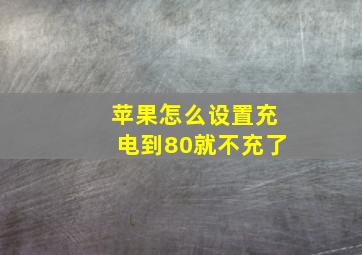 苹果怎么设置充电到80就不充了