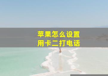 苹果怎么设置用卡二打电话