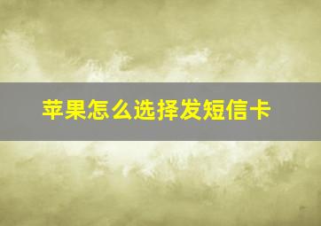 苹果怎么选择发短信卡