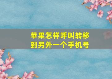 苹果怎样呼叫转移到另外一个手机号