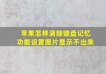 苹果怎样清除键盘记忆功能设置图片显示不出来