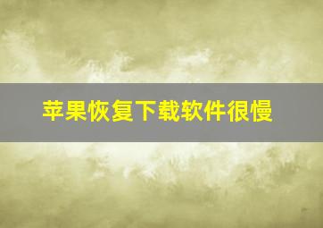 苹果恢复下载软件很慢