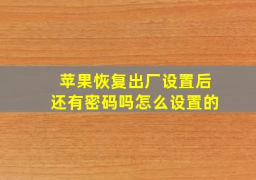 苹果恢复出厂设置后还有密码吗怎么设置的