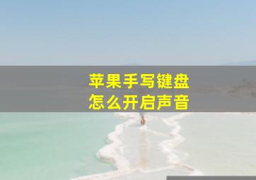 苹果手写键盘怎么开启声音