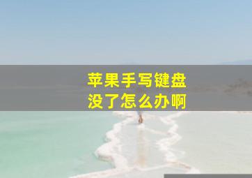 苹果手写键盘没了怎么办啊