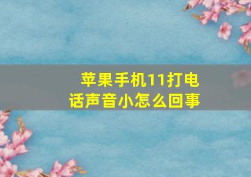 苹果手机11打电话声音小怎么回事