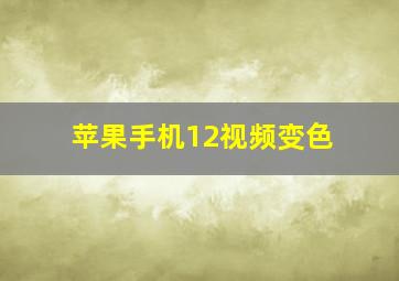 苹果手机12视频变色