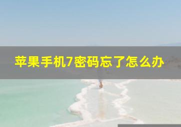 苹果手机7密码忘了怎么办