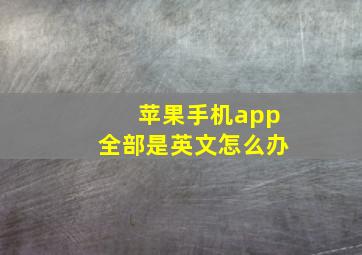 苹果手机app全部是英文怎么办