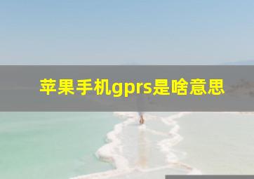 苹果手机gprs是啥意思