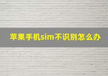 苹果手机sim不识别怎么办