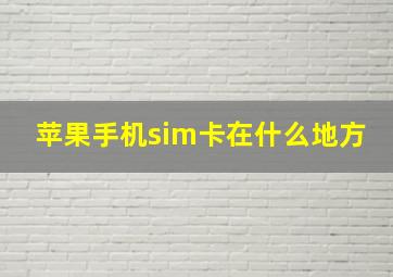 苹果手机sim卡在什么地方