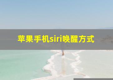 苹果手机siri唤醒方式