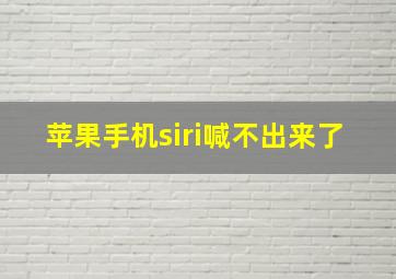 苹果手机siri喊不出来了