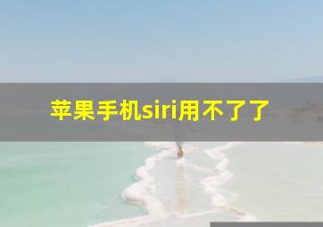 苹果手机siri用不了了