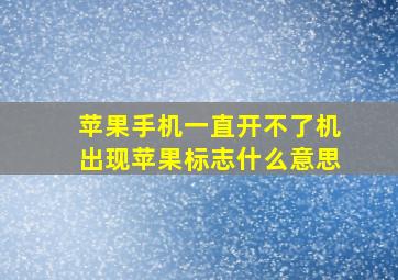 苹果手机一直开不了机出现苹果标志什么意思