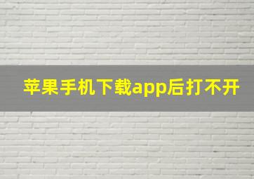 苹果手机下载app后打不开