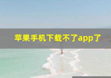 苹果手机下载不了app了