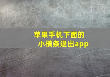 苹果手机下面的小横条退出app