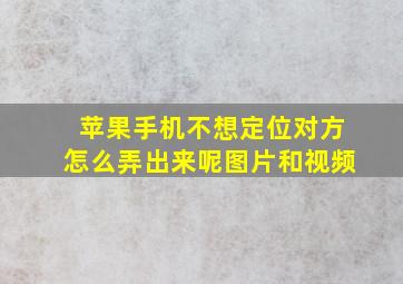 苹果手机不想定位对方怎么弄出来呢图片和视频