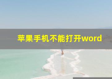 苹果手机不能打开word