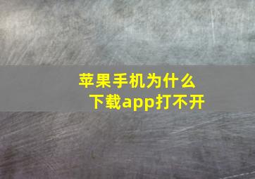 苹果手机为什么下载app打不开