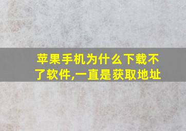 苹果手机为什么下载不了软件,一直是获取地址