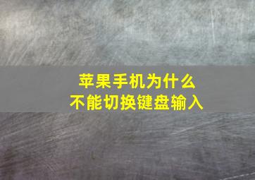 苹果手机为什么不能切换键盘输入