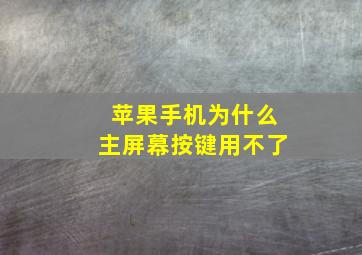 苹果手机为什么主屏幕按键用不了