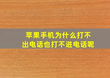 苹果手机为什么打不出电话也打不进电话呢